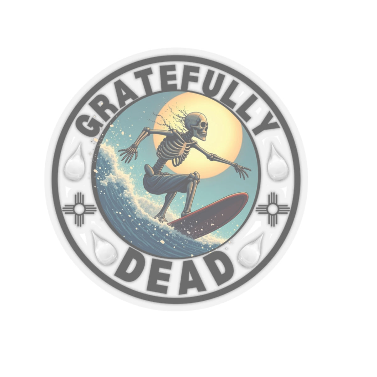 Gratefully Dead Skeleton Surfer - Stickers