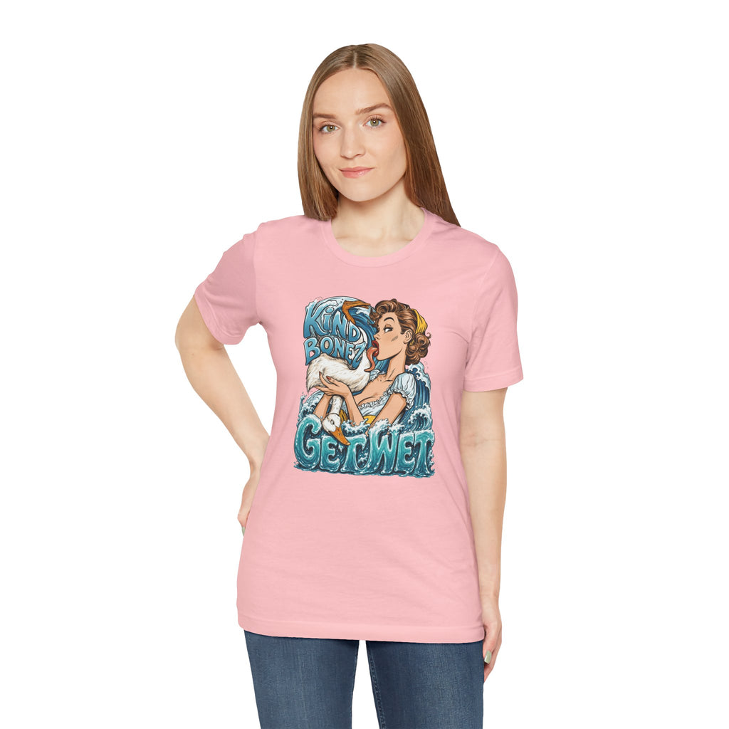 Kind Bonez - Get Wet Surf T-Shirt — Retro Pinup & Duck Graphic Tee