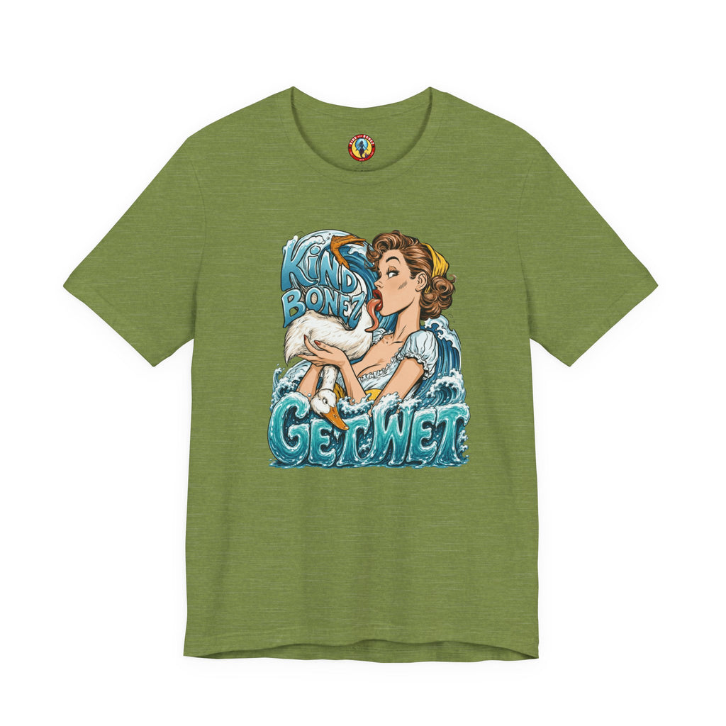 Kind Bonez - Get Wet Surf T-Shirt — Retro Pinup & Duck Graphic Tee