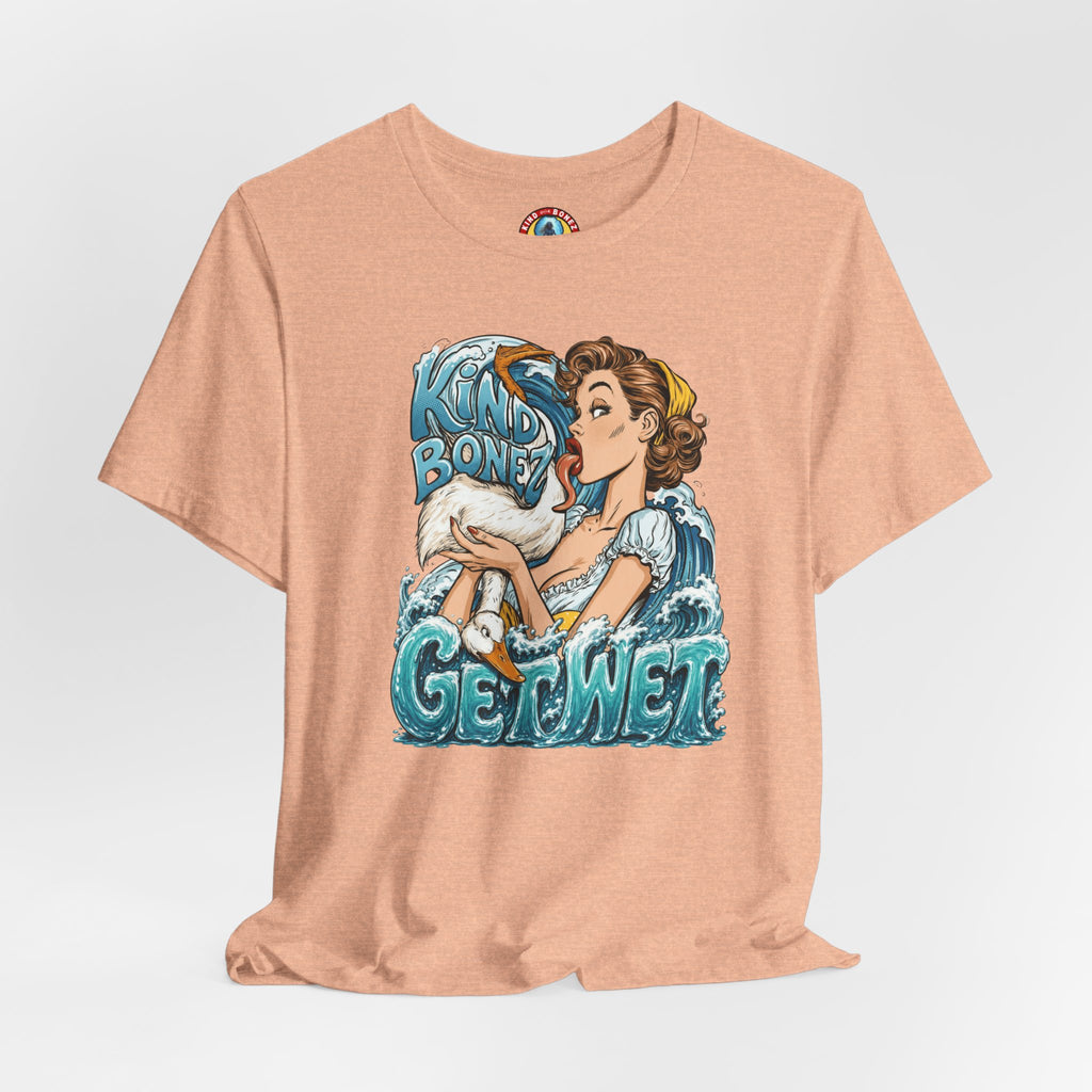 Kind Bonez - Get Wet Surf T-Shirt — Retro Pinup & Duck Graphic Tee