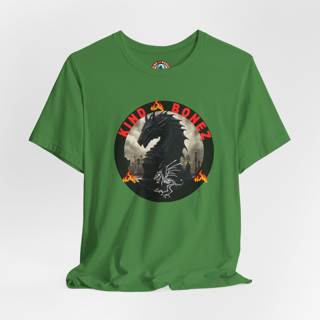 T-Shirt — 'Lind & Bonez' Dragon Skull Graphic Tee (Gothic Fantasy Band Style)
