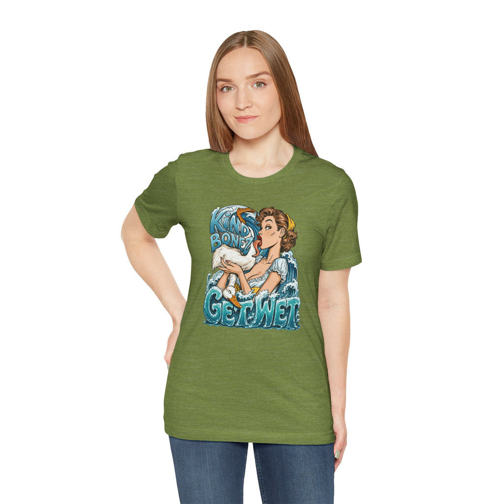 Kind Bonez - Get Wet Surf T-Shirt — Retro Pinup & Duck Graphic Tee