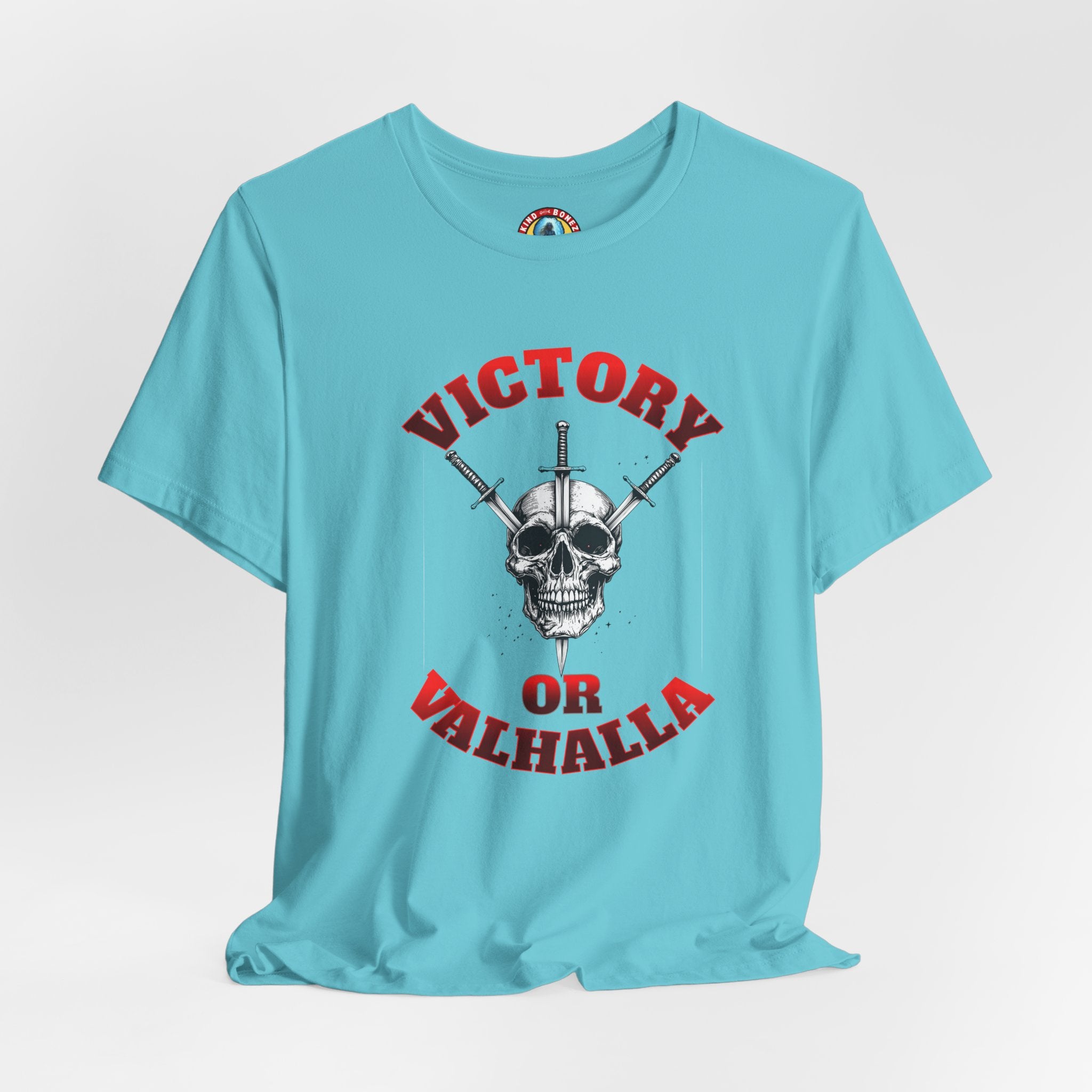 Victory or Valhalla Skull Tee | Viking - Crossed Swords T-Shirt