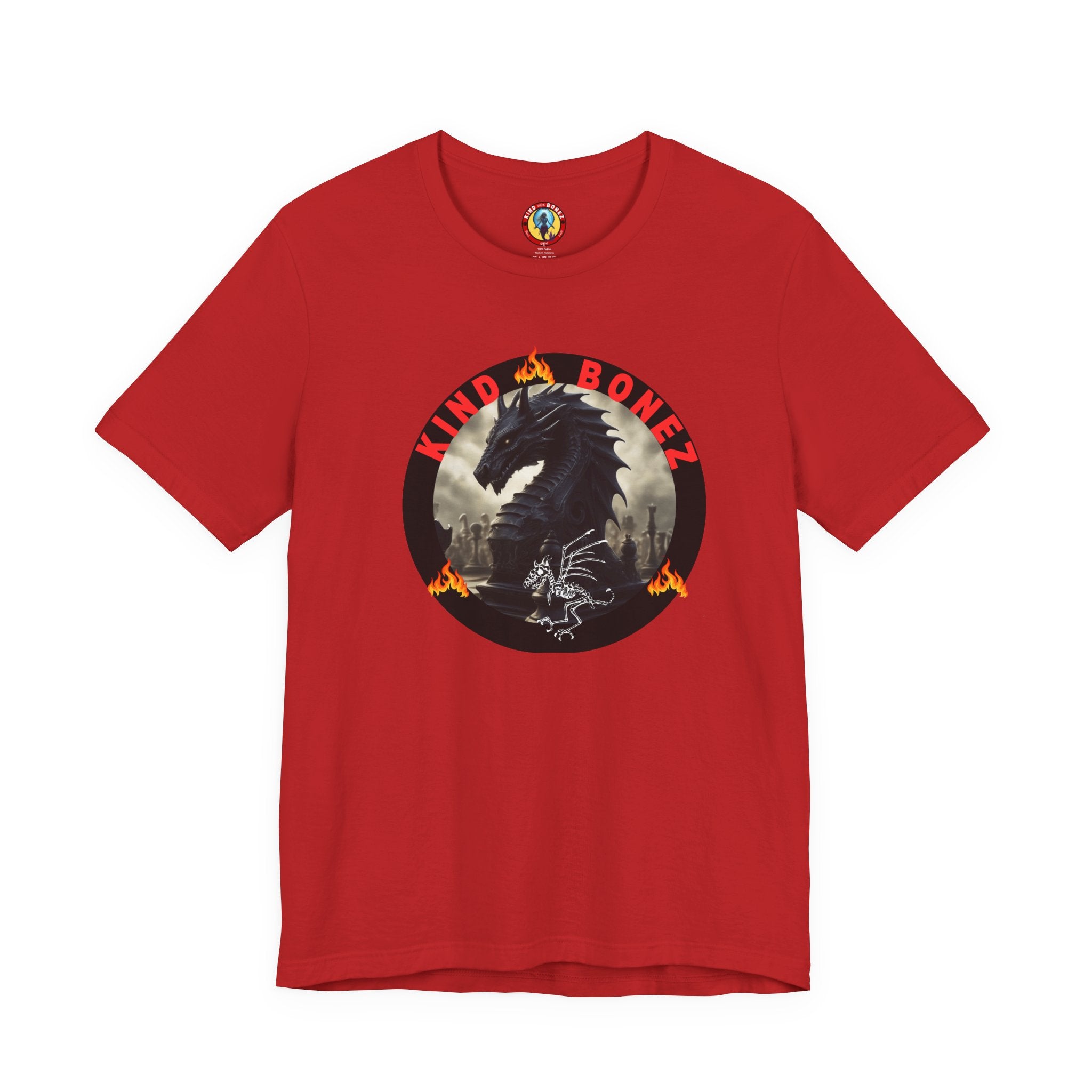 T-Shirt — 'Lind & Bonez' Dragon Skull Graphic Tee (Gothic Fantasy Band Style)