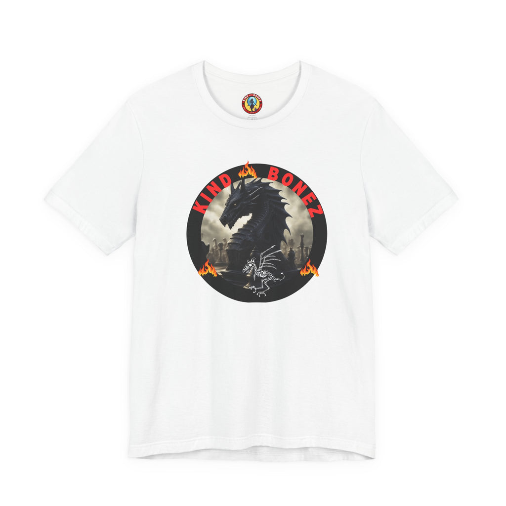 T-Shirt — 'Lind & Bonez' Dragon Skull Graphic Tee (Gothic Fantasy Band Style)