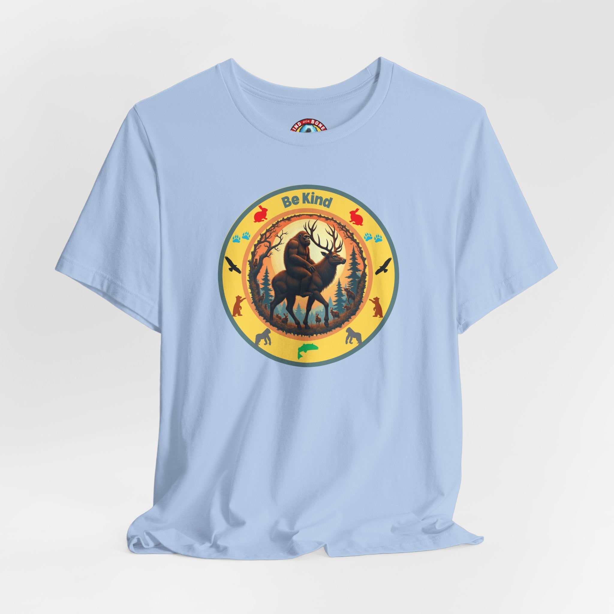 BE KIND Sasquatch BigFoot Riding a Deer T-Shirt