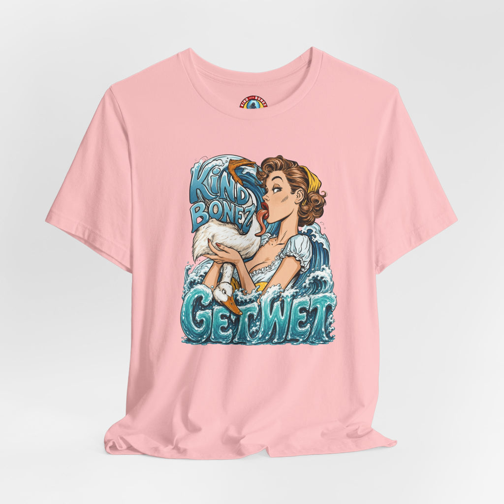 Kind Bonez - Get Wet Surf T-Shirt — Retro Pinup & Duck Graphic Tee