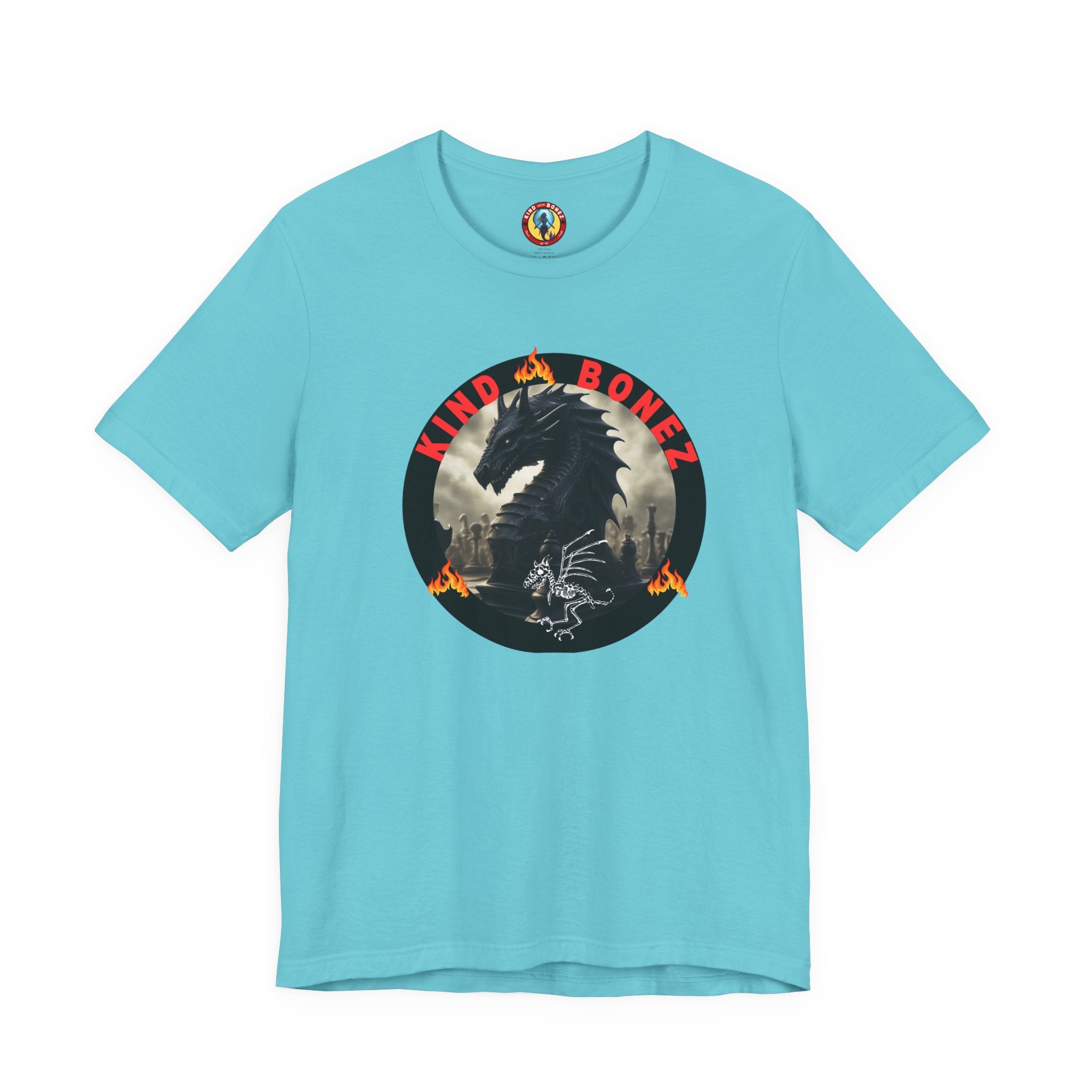 T-Shirt — 'Lind & Bonez' Dragon Skull Graphic Tee (Gothic Fantasy Band Style)