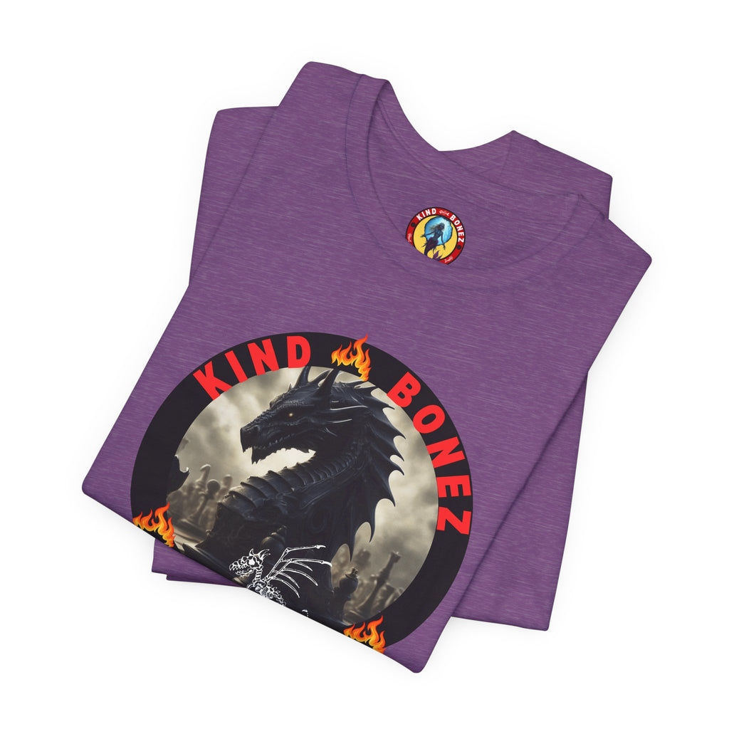 T-Shirt — 'Lind & Bonez' Dragon Skull Graphic Tee (Gothic Fantasy Band Style)