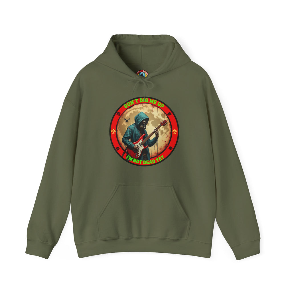 Zombie Rock Hoodie — "Don't Dig me Up, I'm not Dead Yet" Retro Graphic
