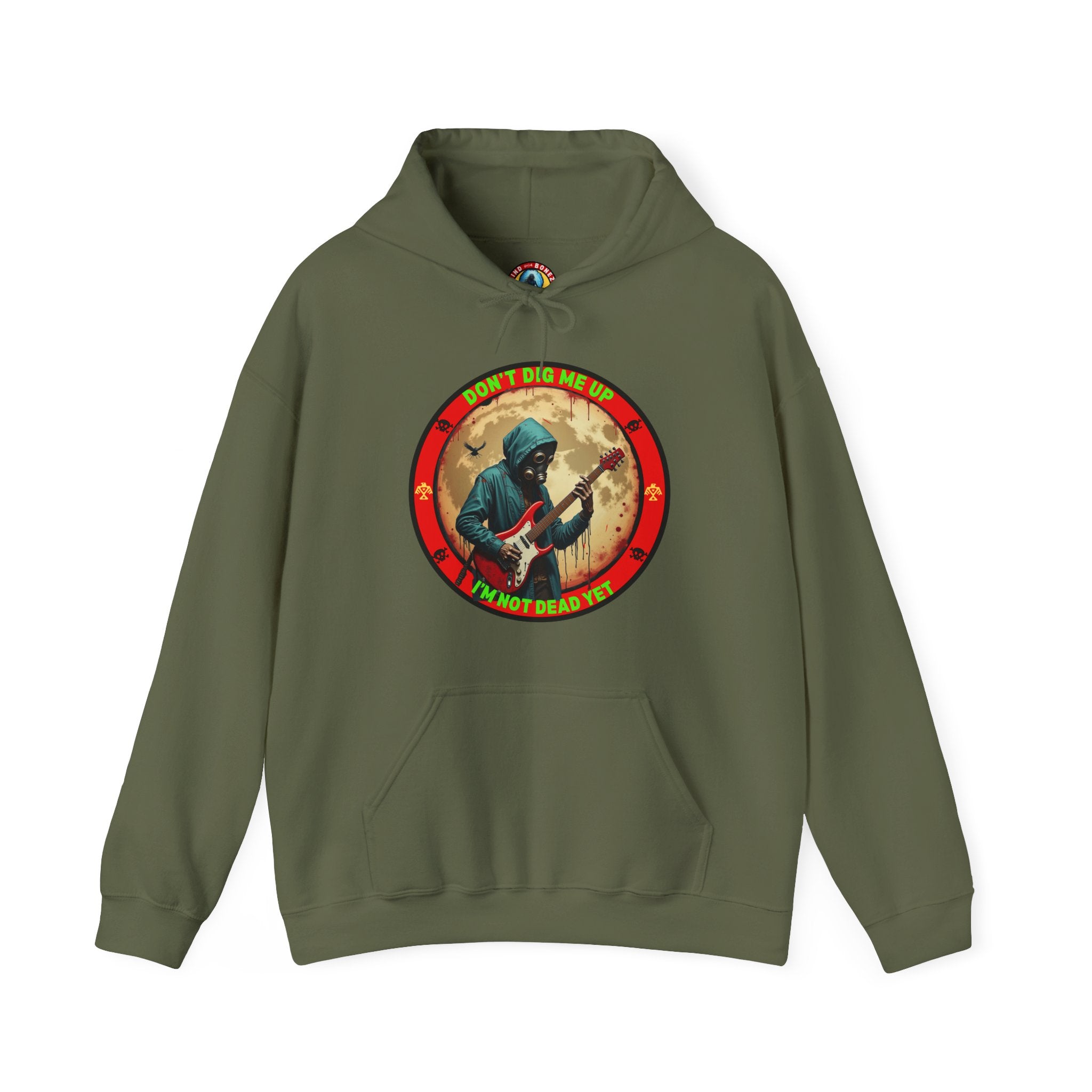 Zombie Rock Hoodie — "Don't Dig me Up, I'm not Dead Yet" Retro Graphic