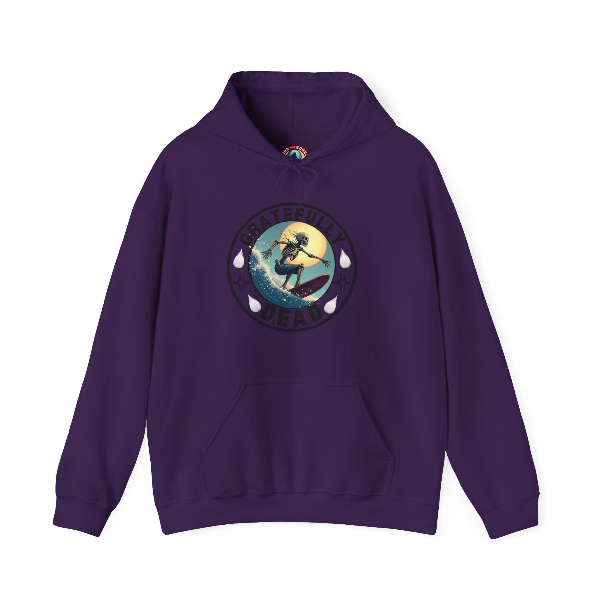 Gratefully Dead Hooded Sweatshirt — Vintage Surfing Skull Band Logo Hoodie