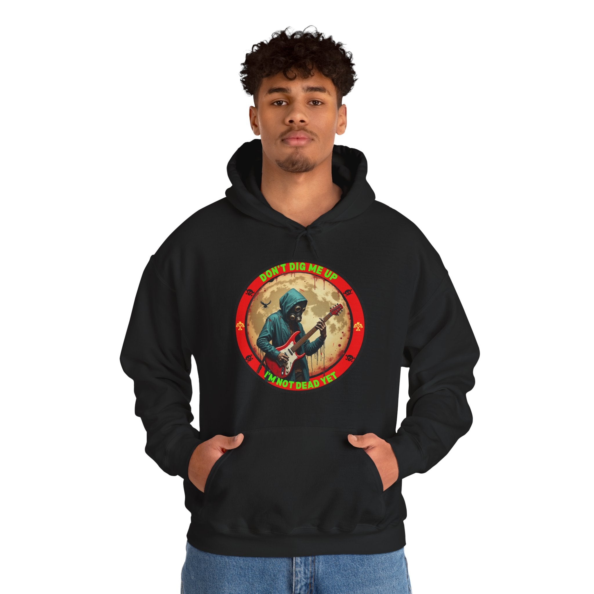 Zombie Rock Hoodie — "Don't Dig me Up, I'm not Dead Yet" Retro Graphic