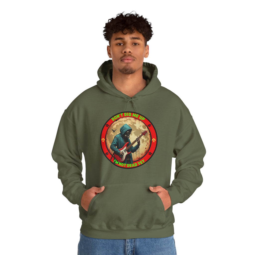 Zombie Rock Hoodie — "Don't Dig me Up, I'm not Dead Yet" Retro Graphic