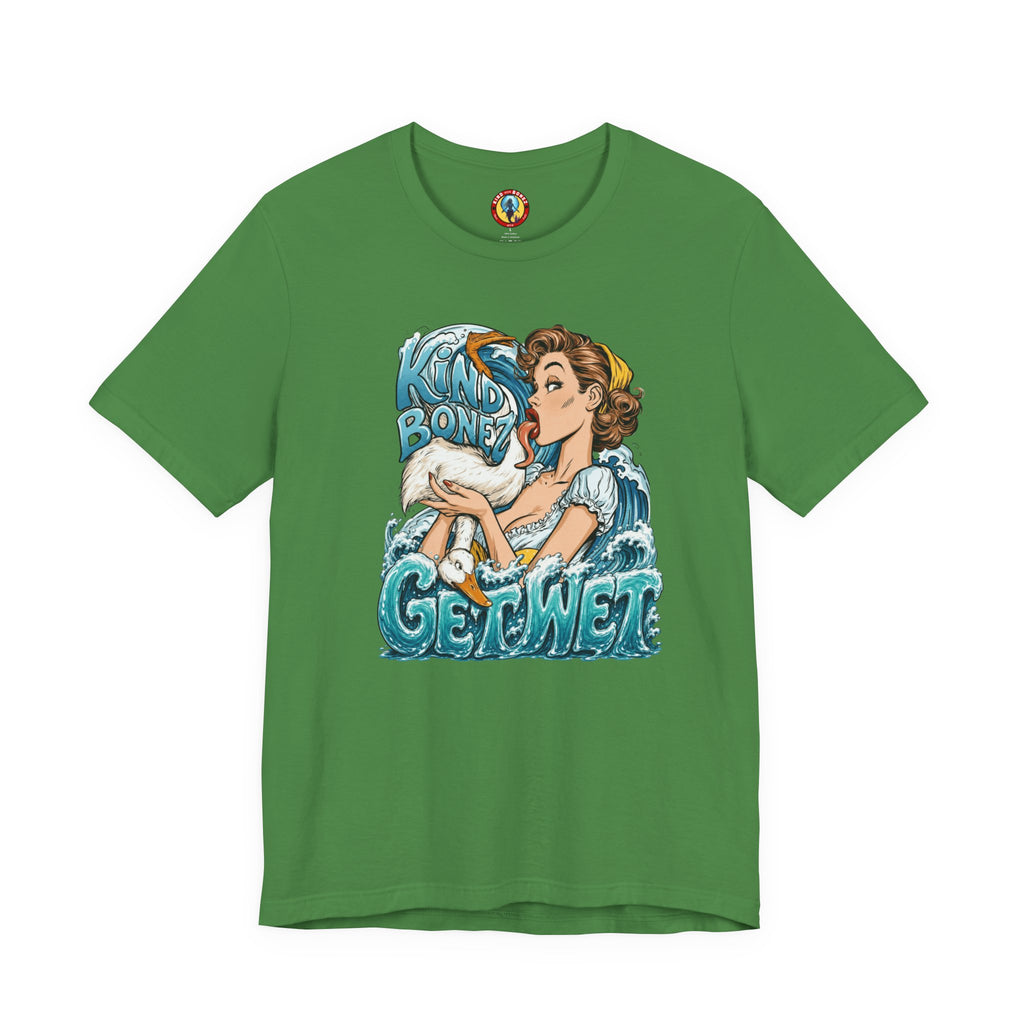 Kind Bonez - Get Wet Surf T-Shirt — Retro Pinup & Duck Graphic Tee