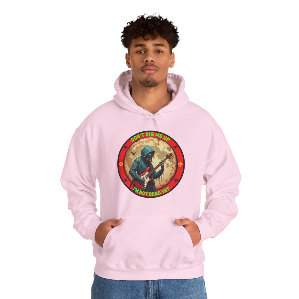 Zombie Rock Hoodie — "Don't Dig me Up, I'm not Dead Yet" Retro Graphic