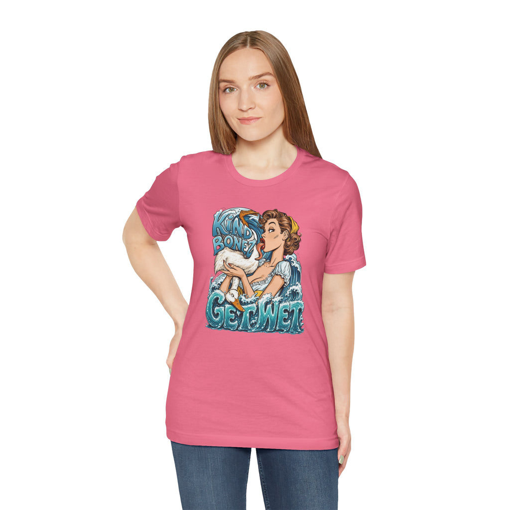 Kind Bonez - Get Wet Surf T-Shirt — Retro Pinup & Duck Graphic Tee