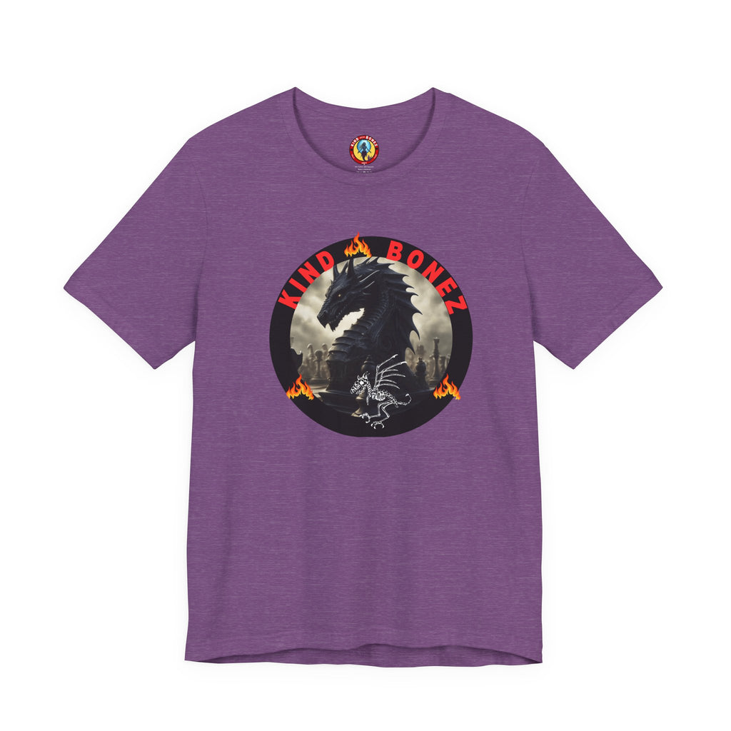 T-Shirt — 'Lind & Bonez' Dragon Skull Graphic Tee (Gothic Fantasy Band Style)