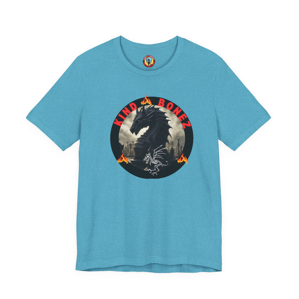 T-Shirt — 'Lind & Bonez' Dragon Skull Graphic Tee (Gothic Fantasy Band Style)