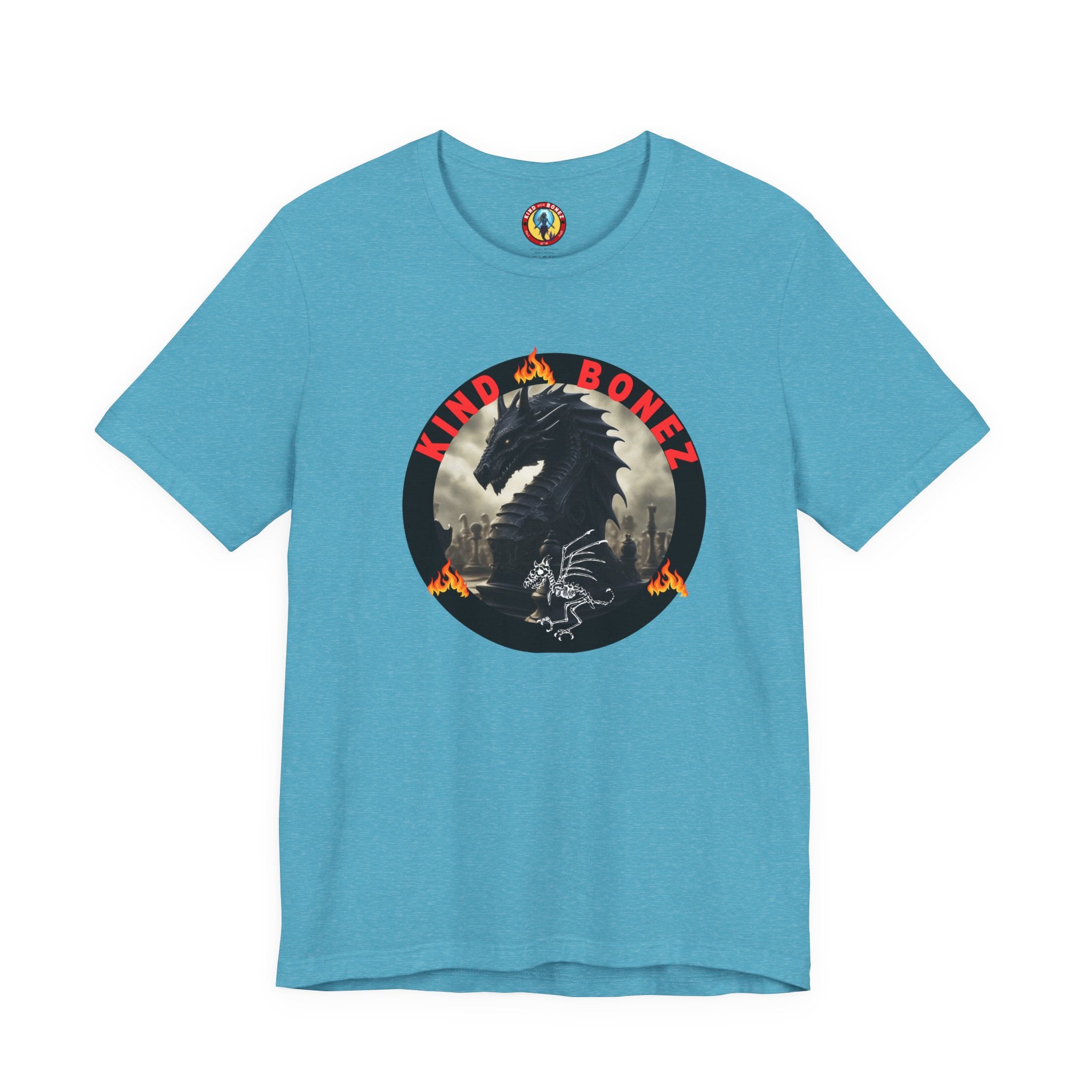 T-Shirt — 'Lind & Bonez' Dragon Skull Graphic Tee (Gothic Fantasy Band Style)