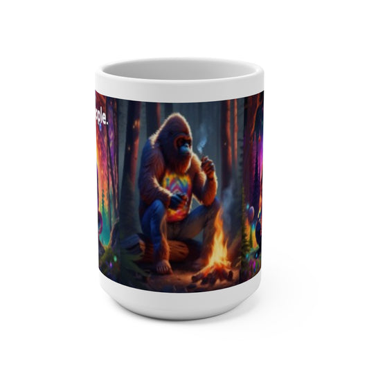 "I HATE PEOPLE" Sasquatch Cosmic Bigfoot Coffee Mug - 15oz