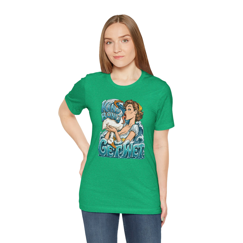 Kind Bonez - Get Wet Surf T-Shirt — Retro Pinup & Duck Graphic Tee