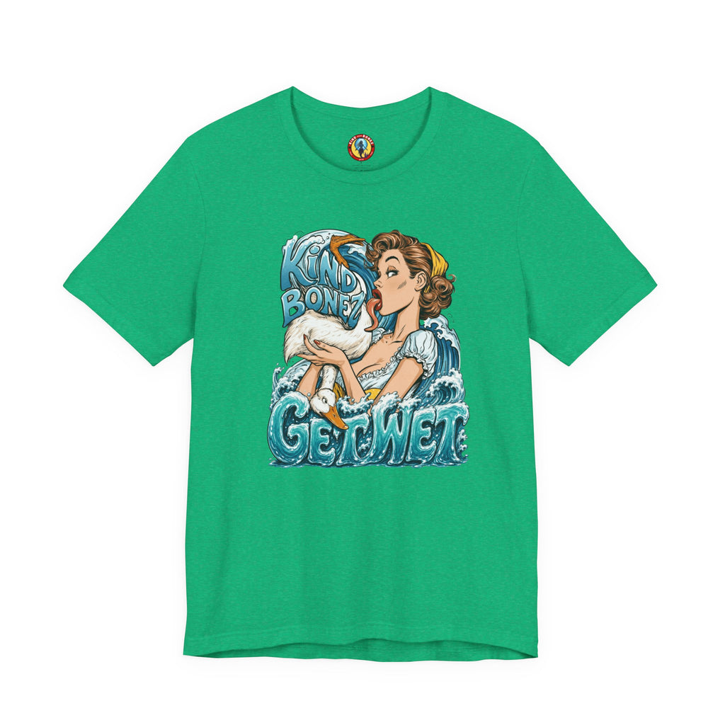Kind Bonez - Get Wet Surf T-Shirt — Retro Pinup & Duck Graphic Tee