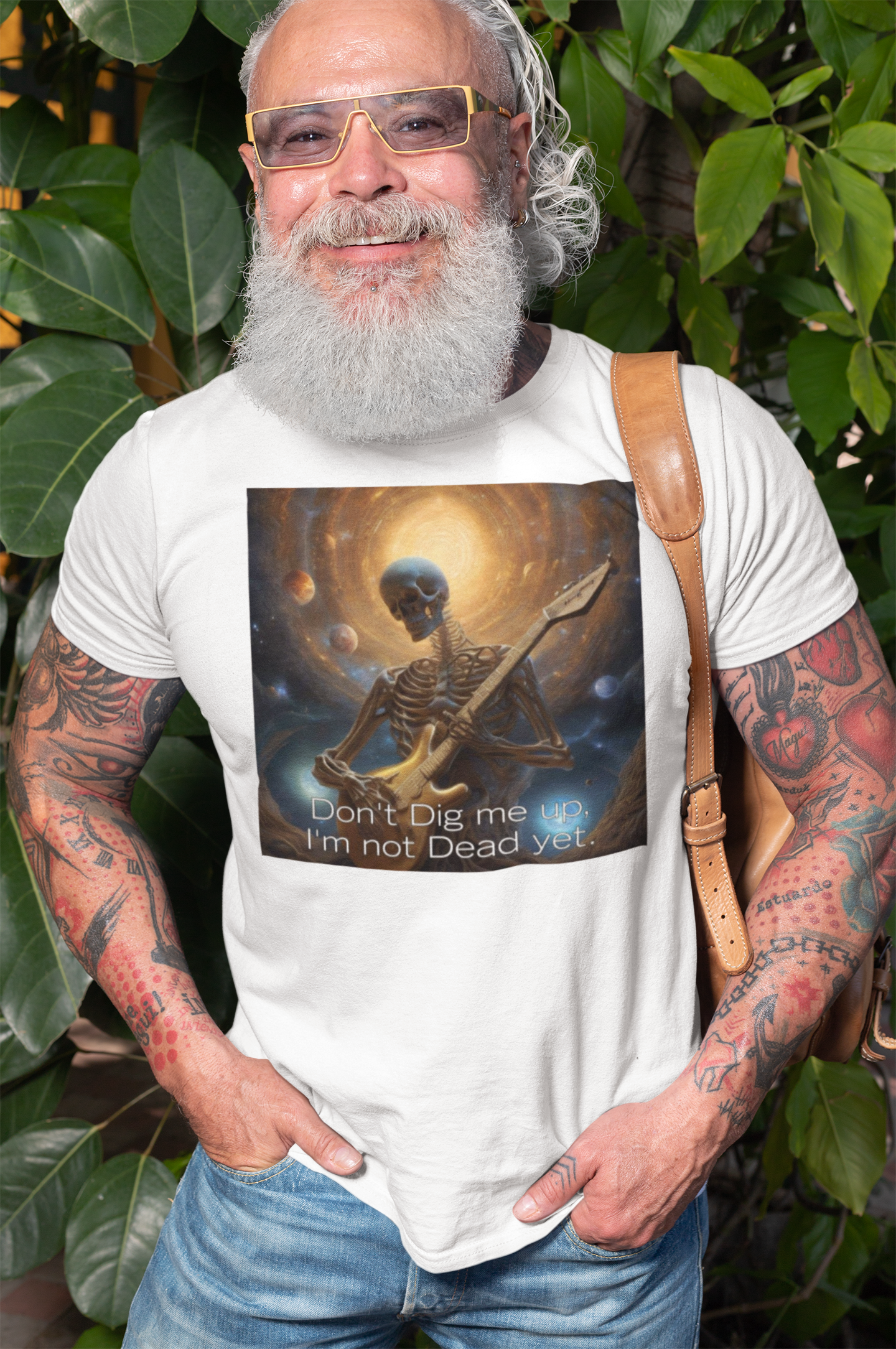 Skeleton Rocker T-Shirt - Don't Dig Me Up I'm Not Dead Yet